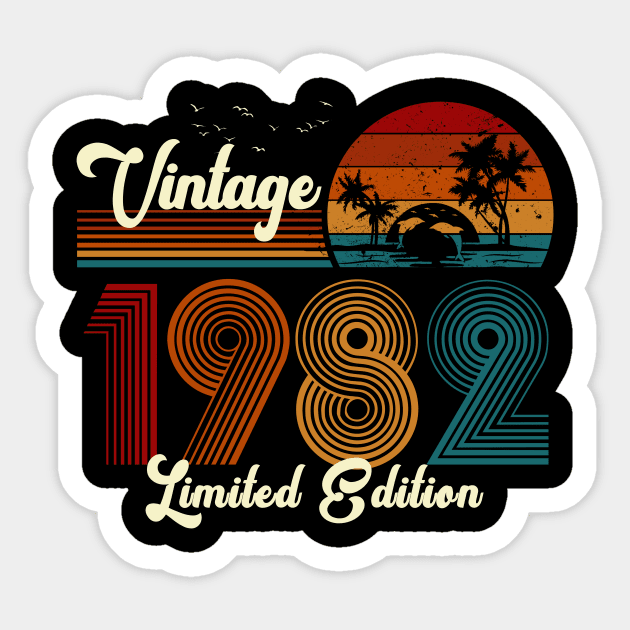 Vintage 1982 Shirt Limited Edition 38th Birthday Gift Sticker by Damsin